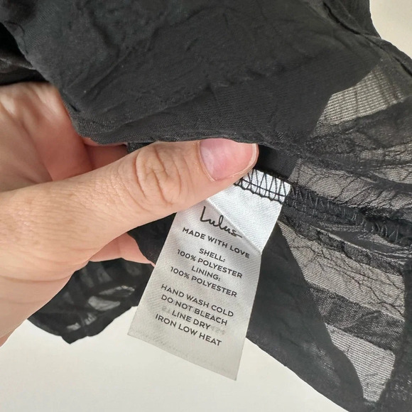 Lulu’s Blouson Black Cropped Tank Top Spaghetti Strap Blouse Shirt NWT Small - Picture 11 of 11